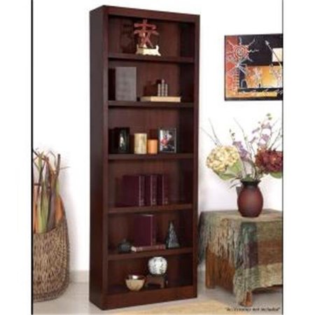 CONCEPTS IN WOOD Concepts In Wood MI3084-C Single Wide Bookcase; Cherry Finish 6 Shelves MI3084-C